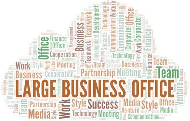 Obraz premium Large Business Office word cloud. Collage made with text only.
