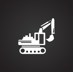 Heavy vehicle related icon on background for graphic and web design. Simple illustration. Internet concept symbol for website button or mobile app.