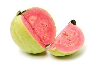Pink guava isolated on white background