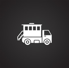 Heavy vehicle related icon on background for graphic and web design. Simple illustration. Internet concept symbol for website button or mobile app.