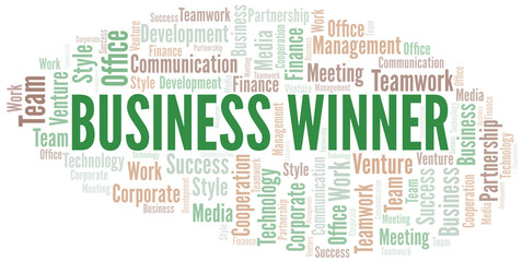 Fototapeta premium Business Winner word cloud. Collage made with text only.