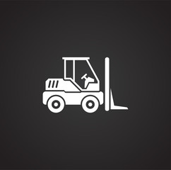 Heavy vehicle related icon on background for graphic and web design. Simple illustration. Internet concept symbol for website button or mobile app.