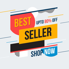 Obraz premium Best seller banner. Vector illustration. Concept advertising.