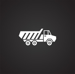 Heavy vehicle related icon on background for graphic and web design. Simple illustration. Internet concept symbol for website button or mobile app.