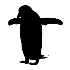 Adelie Pinguin Silhouette Isolated On White