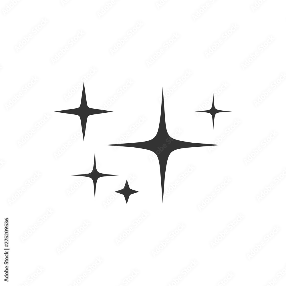 Poster shine icon template black color editable. clean star symbol vector sign isolated on white background