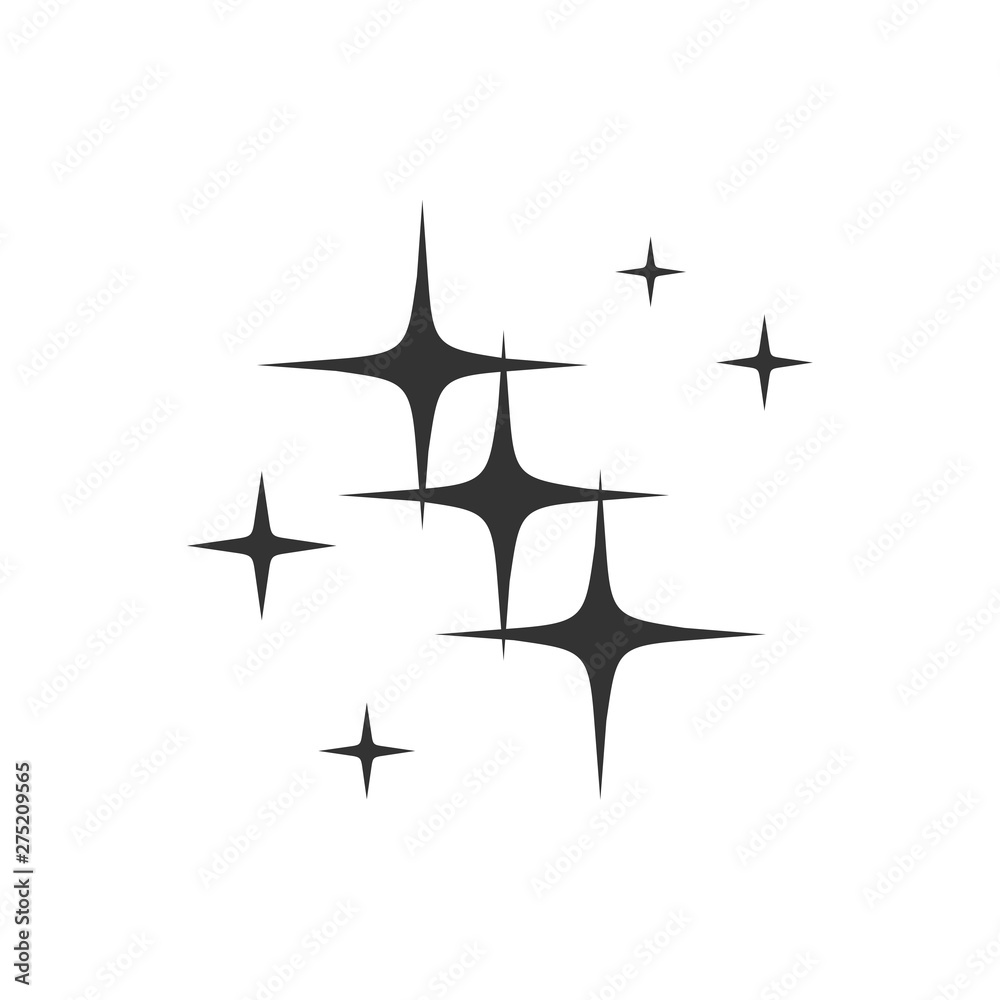 Poster shine icon template black color editable. clean star symbol vector sign isolated on white background