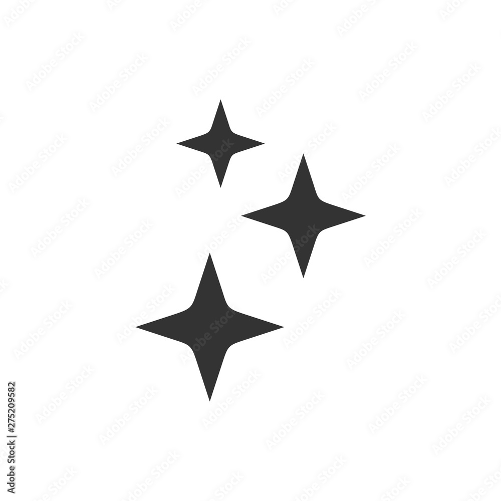 Poster shine icon template black color editable. clean star symbol vector sign isolated on white background