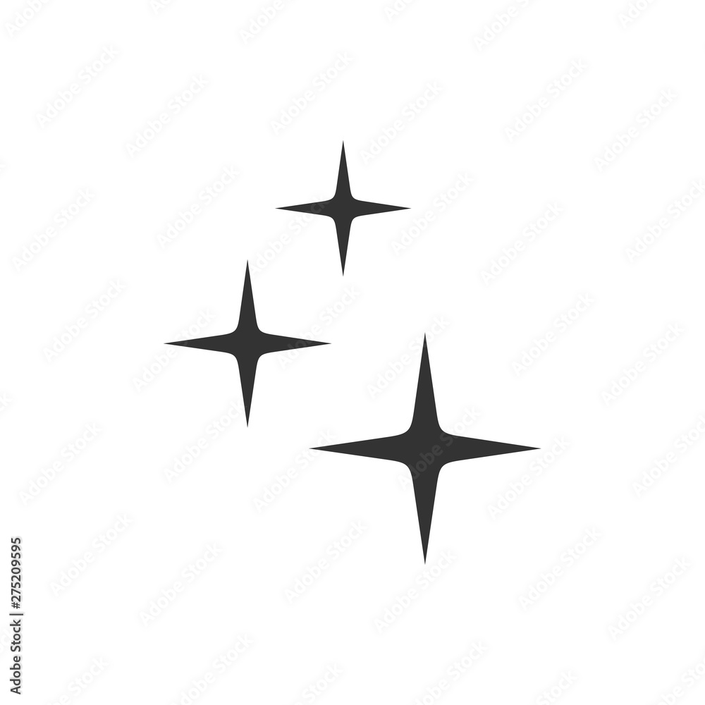 Poster shine icon template black color editable. clean star symbol vector sign isolated on white background