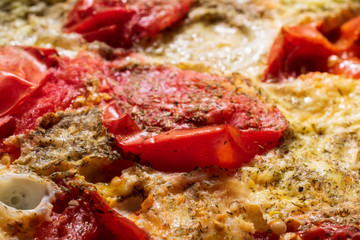 Omelette with tomatoes and greens