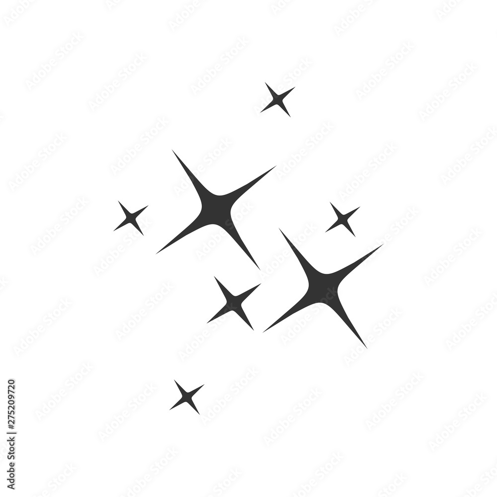 Aufkleber shine icon template black color editable. clean star symbol vector sign isolated on white background