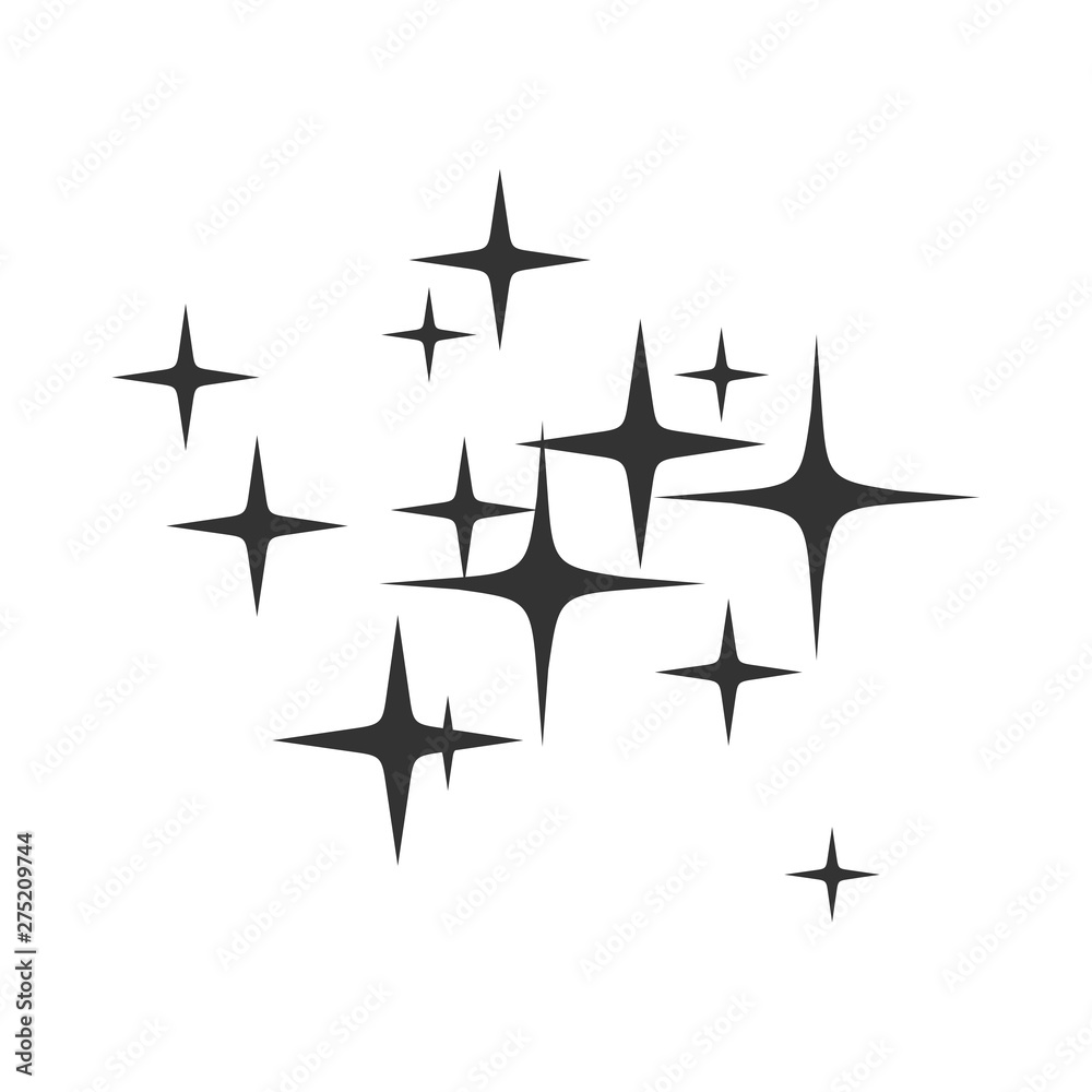 Aufkleber shine icon template black color editable. clean star symbol vector sign isolated on white background