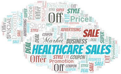 Healthcare Sales Word Cloud. Wordcloud Made With Text.