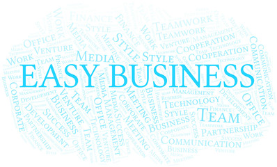 Fototapeta premium Easy Business word cloud. Collage made with text only.