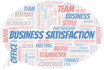 Obraz premium Business Satisfaction word cloud. Collage made with text only.