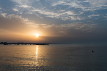 Fototapeta premium A Beautiful Cloudy Sunset in Rimini