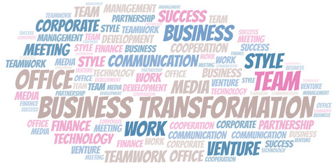 Obraz premium Business Transformation word cloud. Collage made with text only.