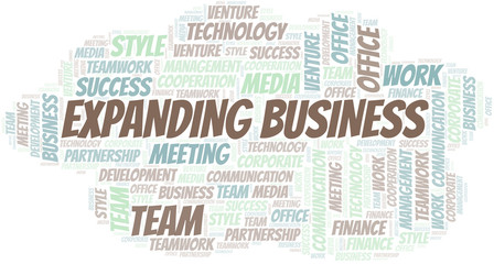 Obraz premium Expanding Business word cloud. Collage made with text only.