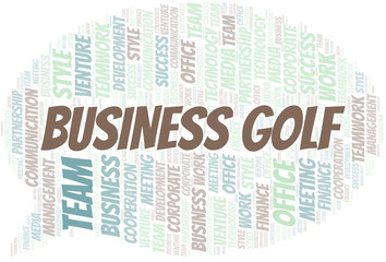 Obraz premium Business Golf word cloud. Collage made with text only.