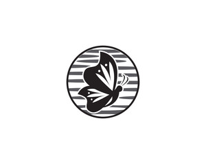 Abstract butterfly black  logo vector icon