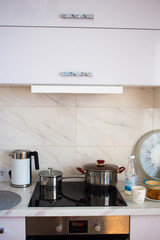 White kitchen in the interior