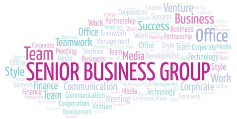 Fototapeta premium Senior Business Group word cloud. Collage made with text only.