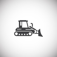 Heavy vehicle related icon on background for graphic and web design. Simple illustration. Internet concept symbol for website button or mobile app.