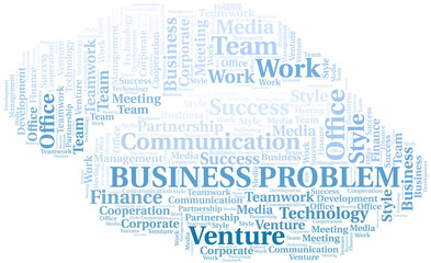 Obraz premium Business Problem word cloud. Collage made with text only.