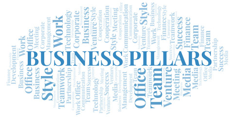 Fototapeta premium Business Pillars word cloud. Collage made with text only.