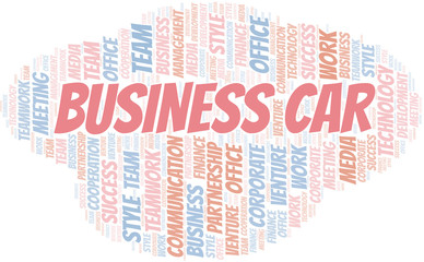 Fototapeta premium Business Car word cloud. Collage made with text only.