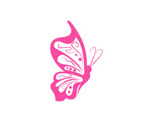 Fototapeta na wymiar Vector - Butterfly conceptual simple icon. Logo. Vector illustration