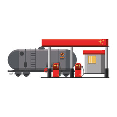 Fuel station with truck tank isolated