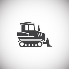 Heavy vehicle related icon on background for graphic and web design. Simple illustration. Internet concept symbol for website button or mobile app.