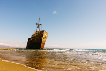 Fototapeta premium The famous shipwreck near Gythio Greece