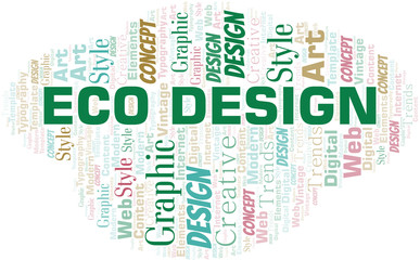 Eco Design word cloud. Wordcloud made with text only.