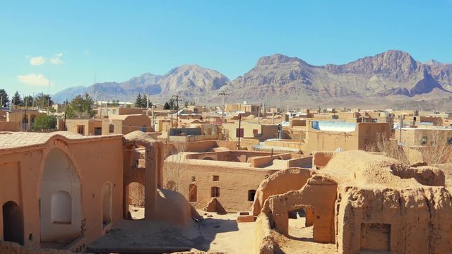 Panoramic view over the Old City of Yazd, Iran