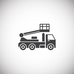 Heavy vehicle related icon on background for graphic and web design. Simple illustration. Internet concept symbol for website button or mobile app.