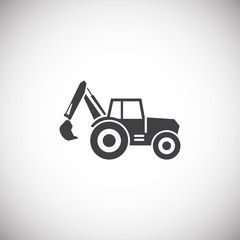 Heavy vehicle related icon on background for graphic and web design. Simple illustration. Internet concept symbol for website button or mobile app.