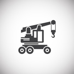 Heavy vehicle related icon on background for graphic and web design. Simple illustration. Internet concept symbol for website button or mobile app.