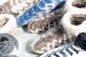 Woolen handmade socks on the market for sale