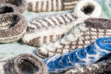 Woolen handmade socks on the market for sale