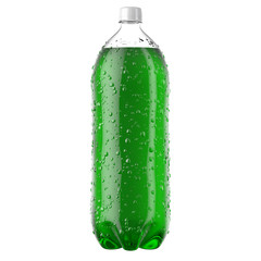 Carbonated Green Soft Drink Plastic Bottle