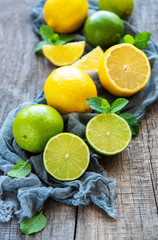 Fototapeta na wymiar lemons and limes