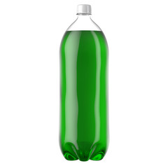 Carbonated Green Soft Drink Plastic Bottle