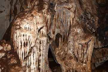 Stalactites in the cave are naturally beautiful.