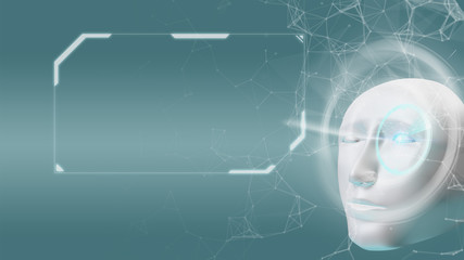 Fototapeta premium 3D rendering Artificial intelligence(AI).technology of the future.Robotics concept.