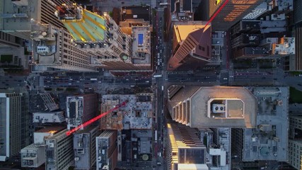 Baltimore Maryland Aerial v35 Slow vertical over downtown cityscape at sunset - October 2017 - Powered by Adobe