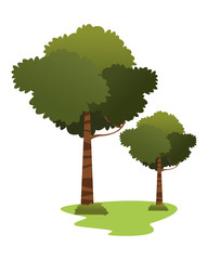 leafy trees icon cartoon isolated