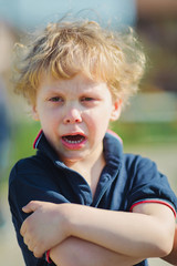 Young boy crying