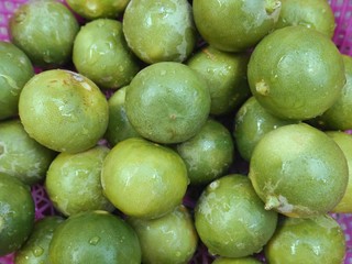 fresh green limes and lemons
